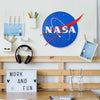 NASA Space Logo Embossed Shaped Metal Wall Sign - 19" x 14.5"